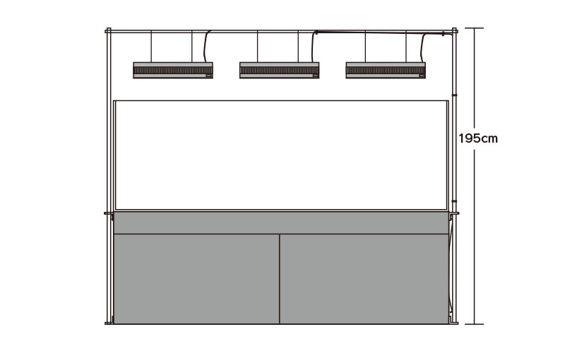 ソーラーRGB専用スタンド 180cm水槽設置例・正面